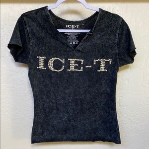 NWOT Ice-T Pearl Embellished Shirt